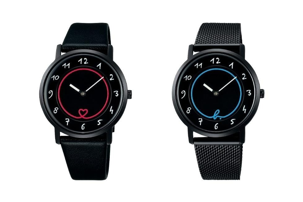 アニエスベー ウオッチ“暗がりで光る”限定腕時計、手書きハートや