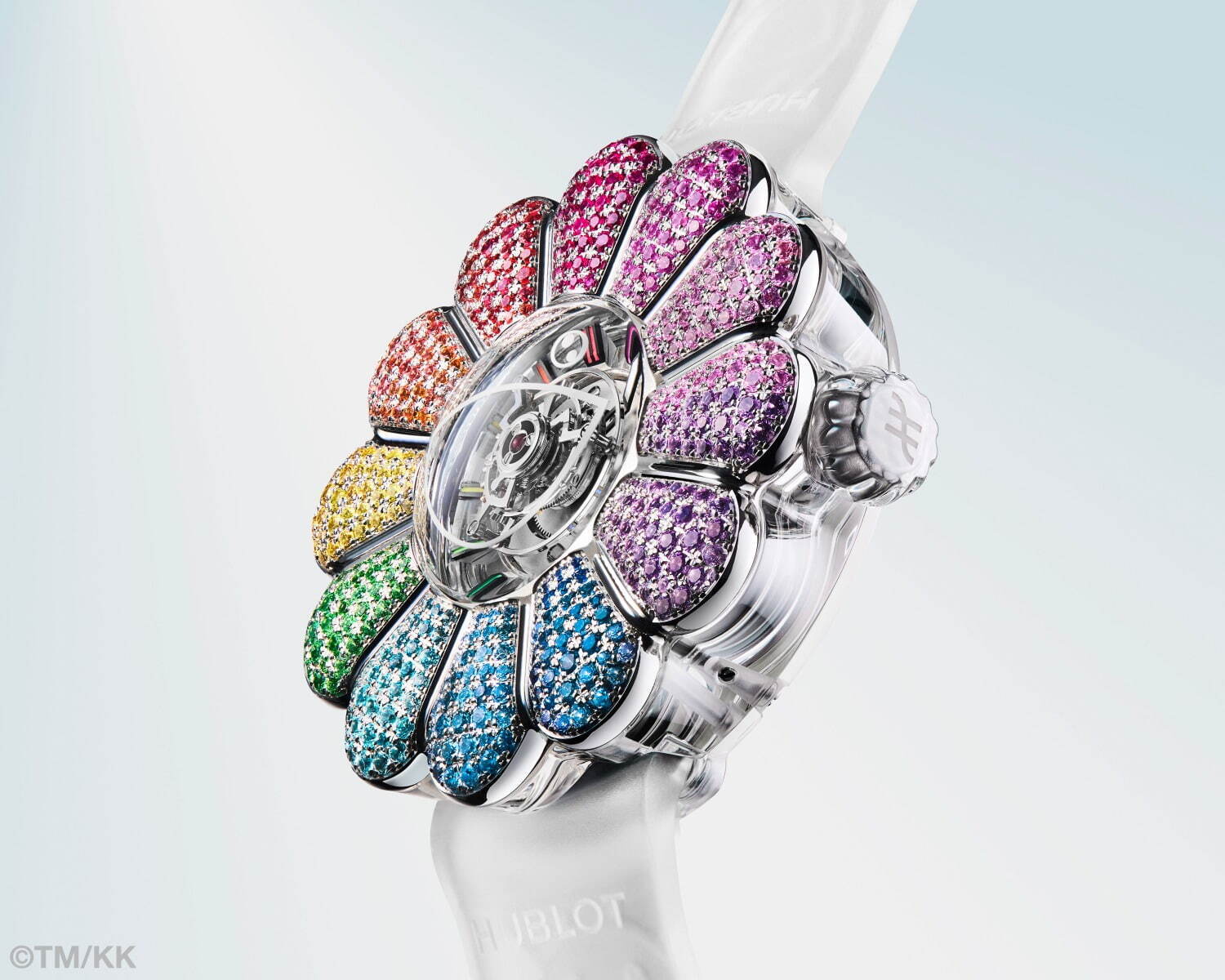 ウブロから村上隆「お花」モチーフの腕時計、レインボーに輝く