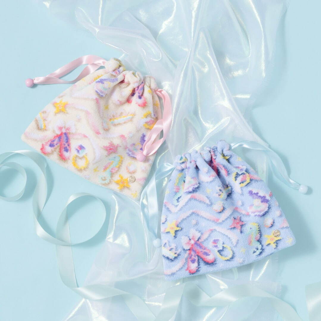 フェイラー×チャコット“海と真珠”テーマのハンカチ＆巾着、バレエ