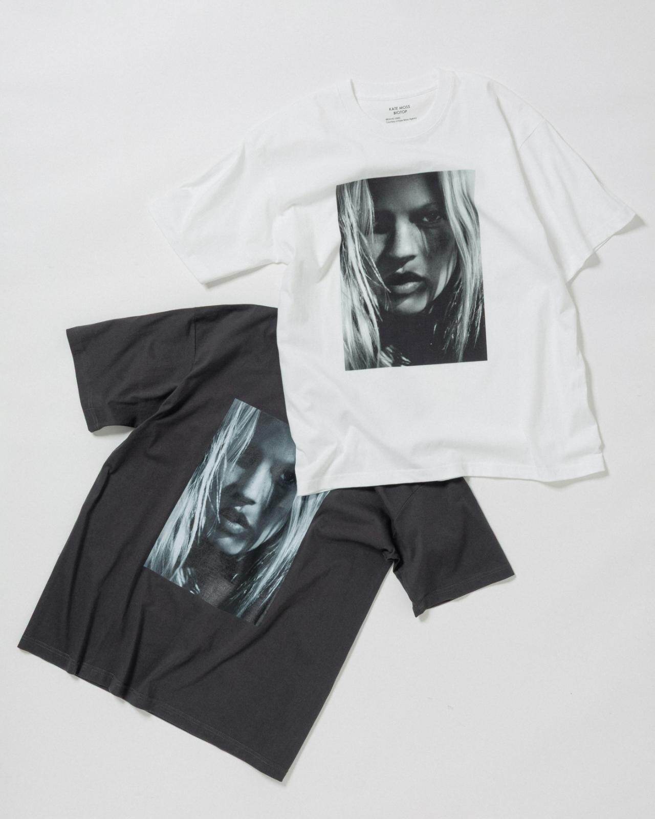 ケイト・モス」の”モノトーン”フォトTシャツ、ビオトープ限定で