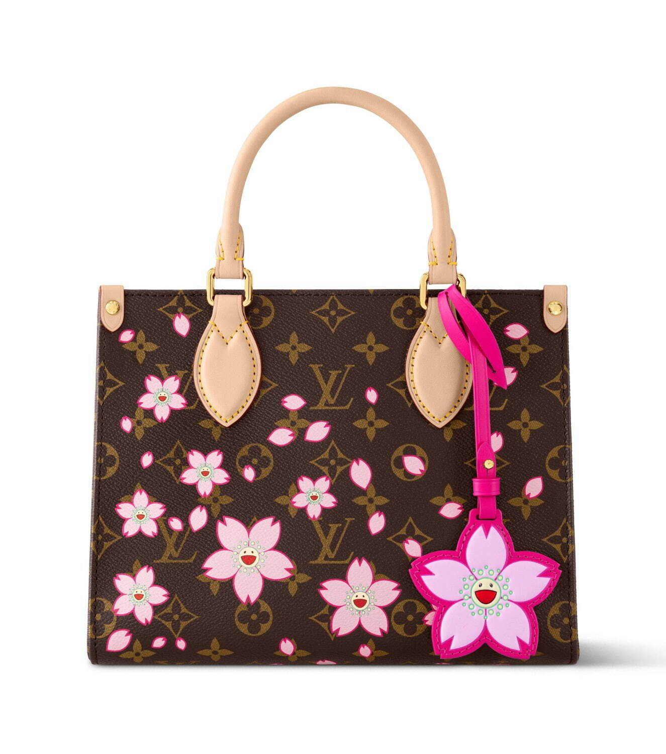 LVチェリー柄ショップ袋1枚、チェリー柄ダンボール1点、包装用紐1