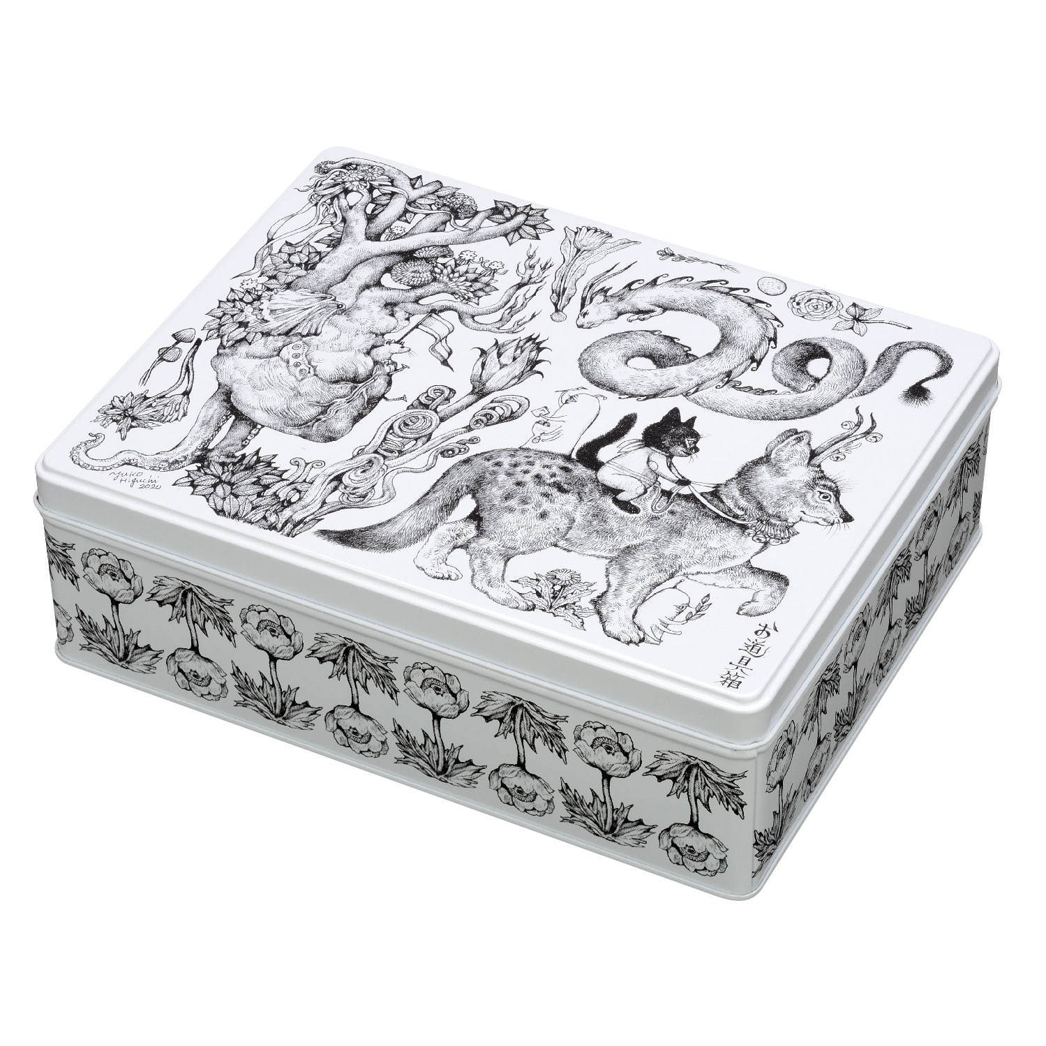 ヒグチユウコ 猫 角缶 ラデュレ マスキングテープ ネコ/キノコ メモ