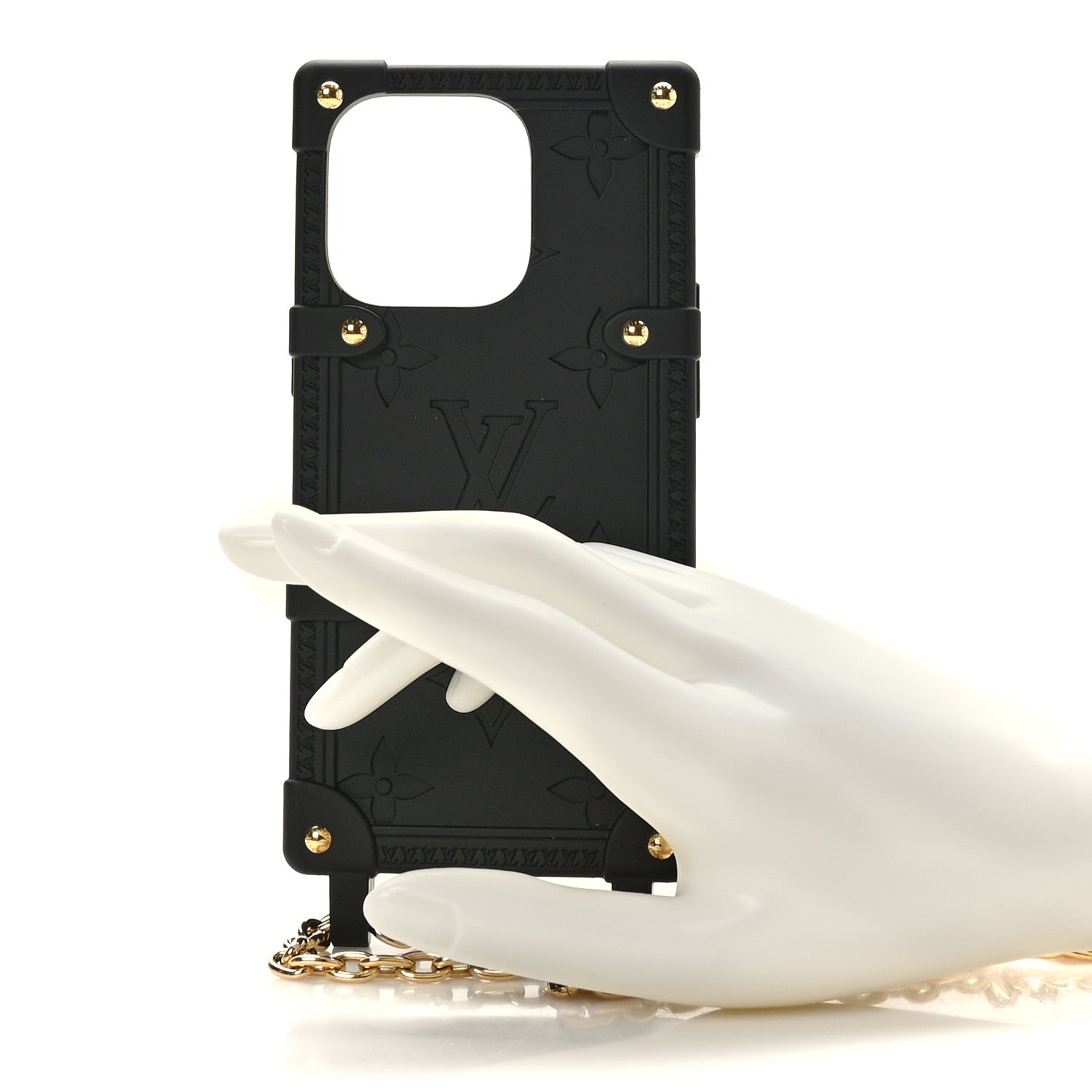 Louis Vuitton Rubber Monogram Trunk With Chain iPhone 14 Pro Case