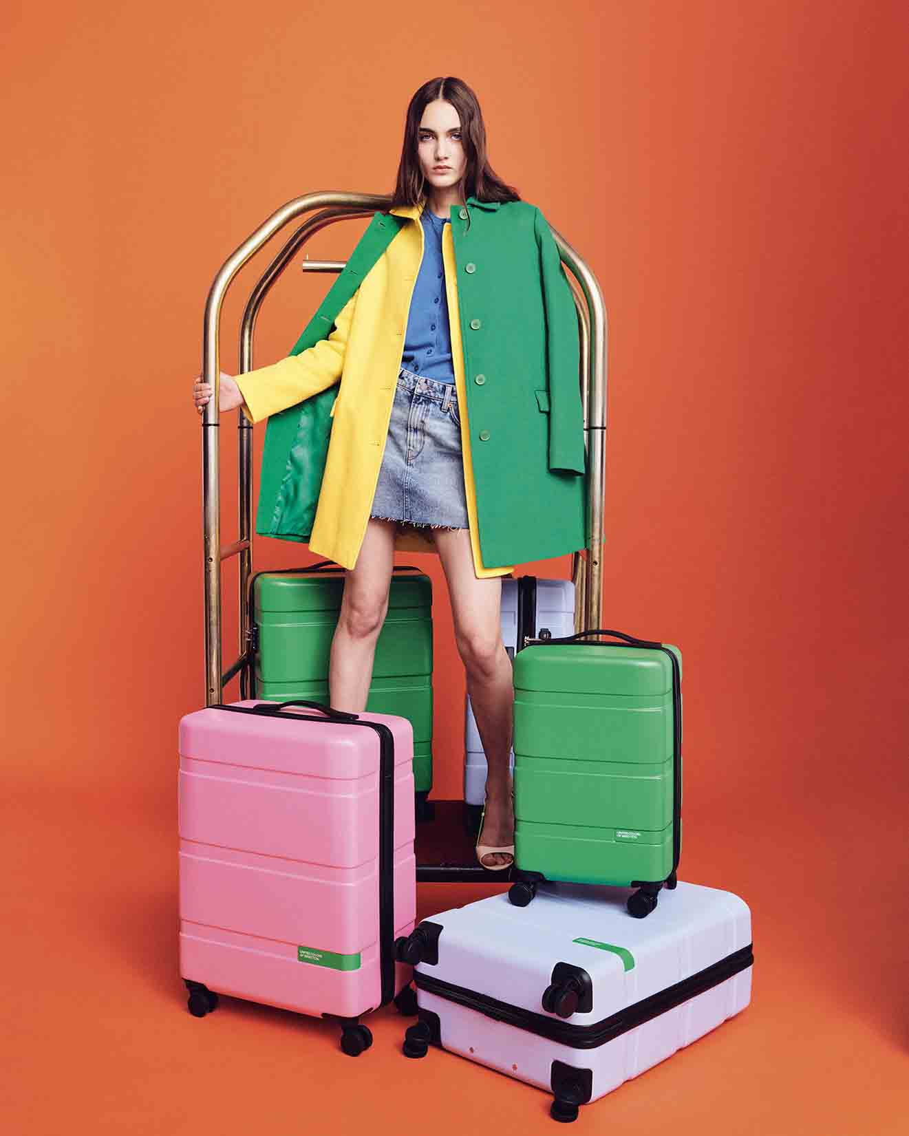 レア！ ベネトン カラフル ビンテージスタイル キャリーケース