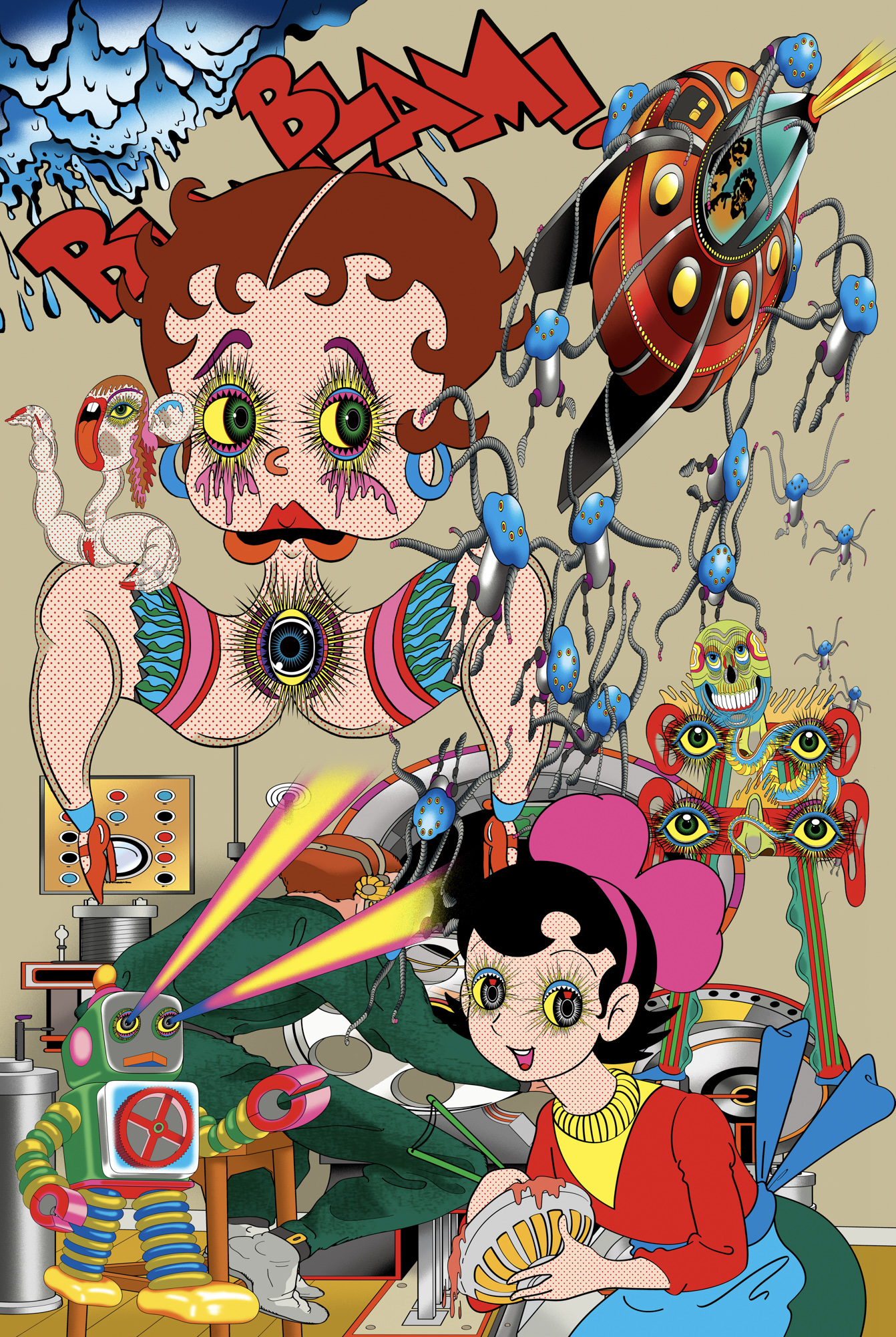 美品☆田名綱敬一☆COLORFUL☆個展☆ダブルツイッギー☆ポスター☆限定