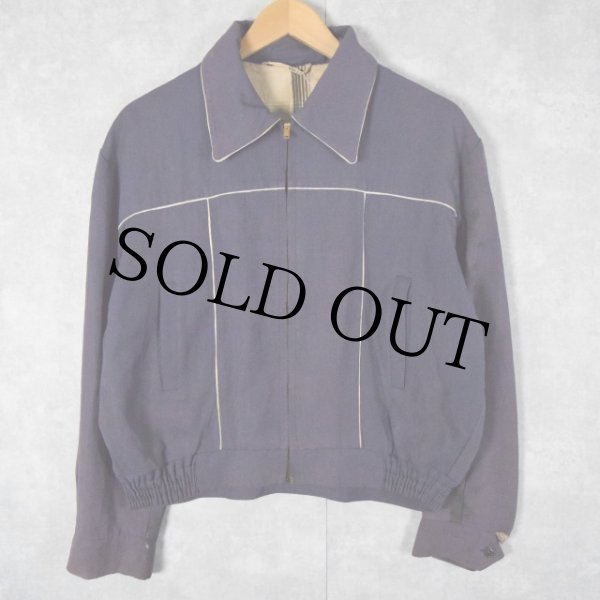 50年代 50s ナス紺 ネイビー ギャバジャン レーヨンギャバジン