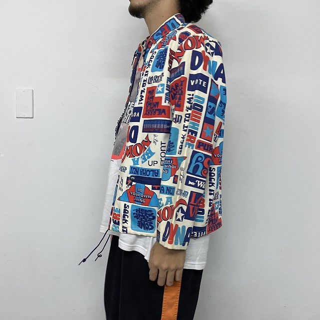 60年代 70年代 総柄 モンスター柄 コットン ノーカラージャケット