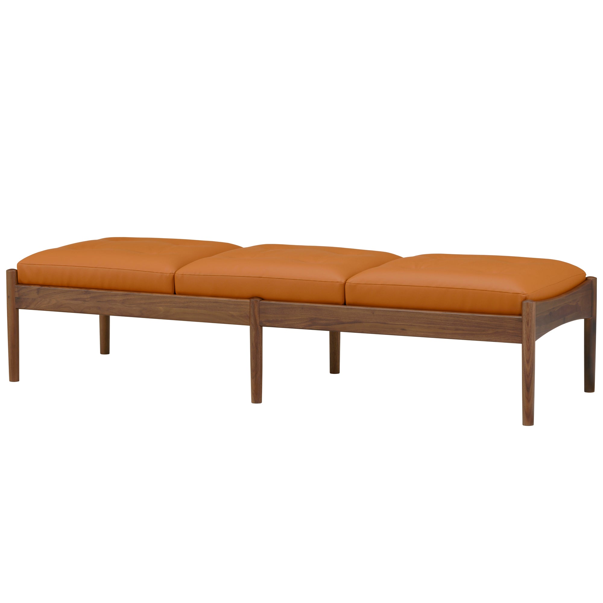 Maruni赤いクッション付き木製ベンチ