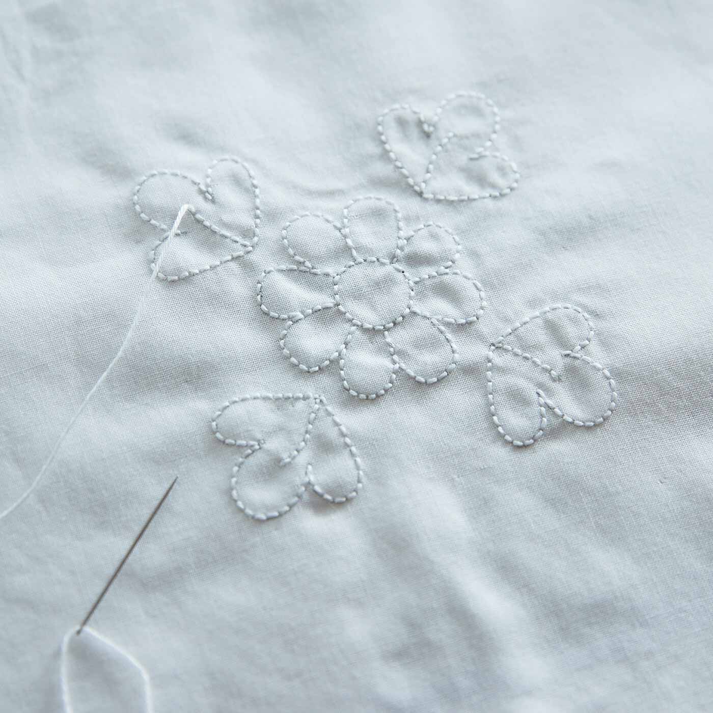 アンティーク フランス オープンカットワーク 花文字刺繍A 大判クロス