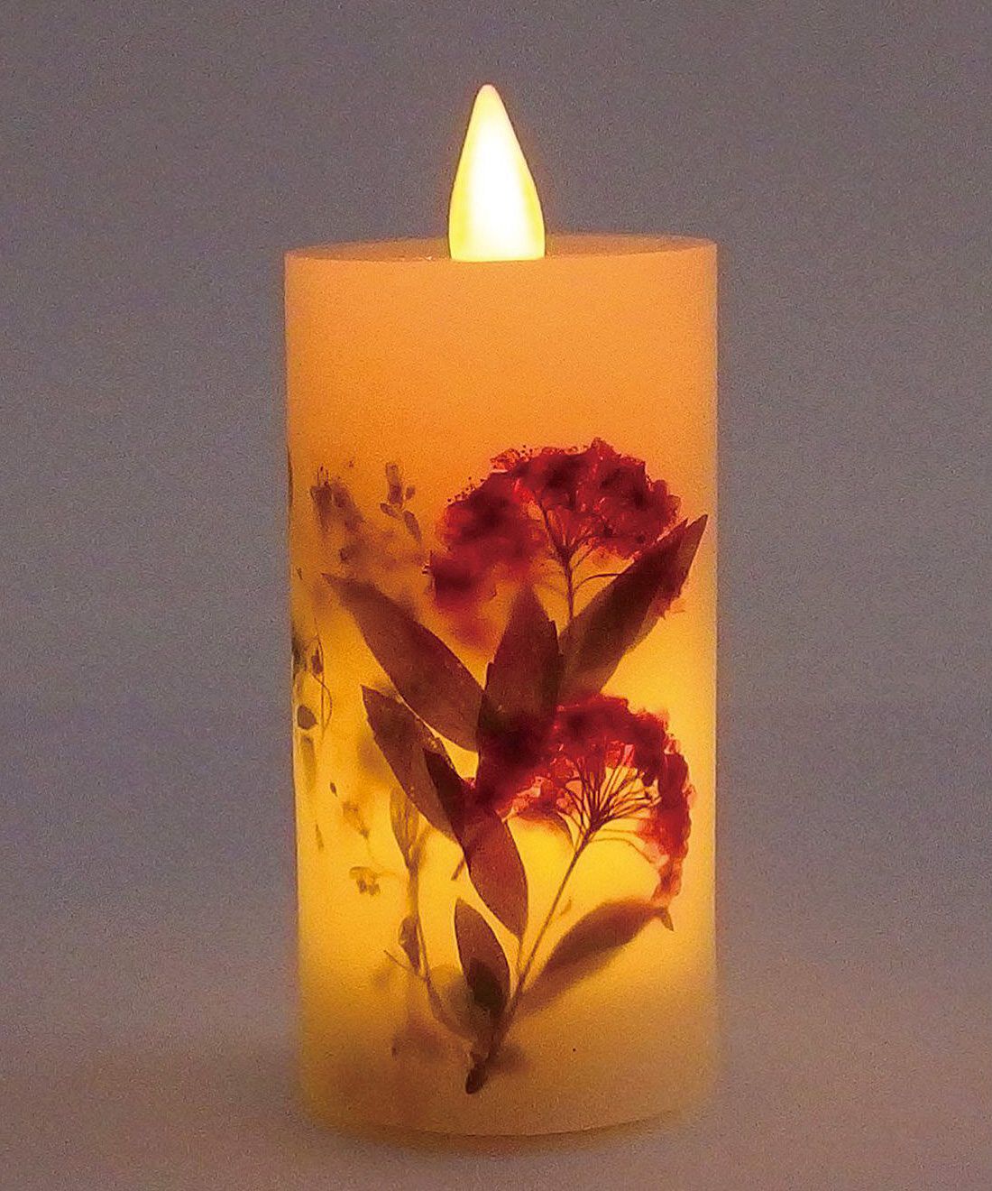 クーフゥ ゆらめくともしびで心ほぐれる 押し花を閉じ込めたLED