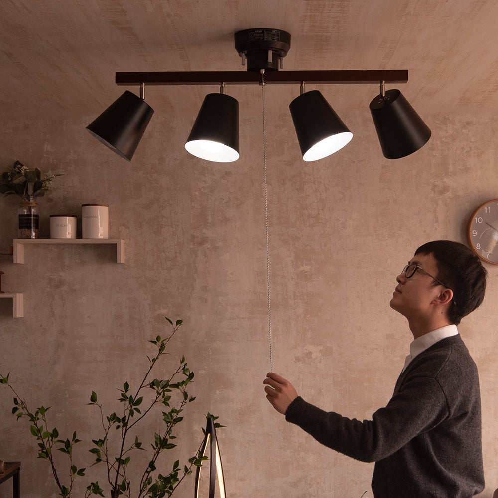 あす着] 明るさ6～12畳 シーリングライト 4灯 調光 LED リモコン付き