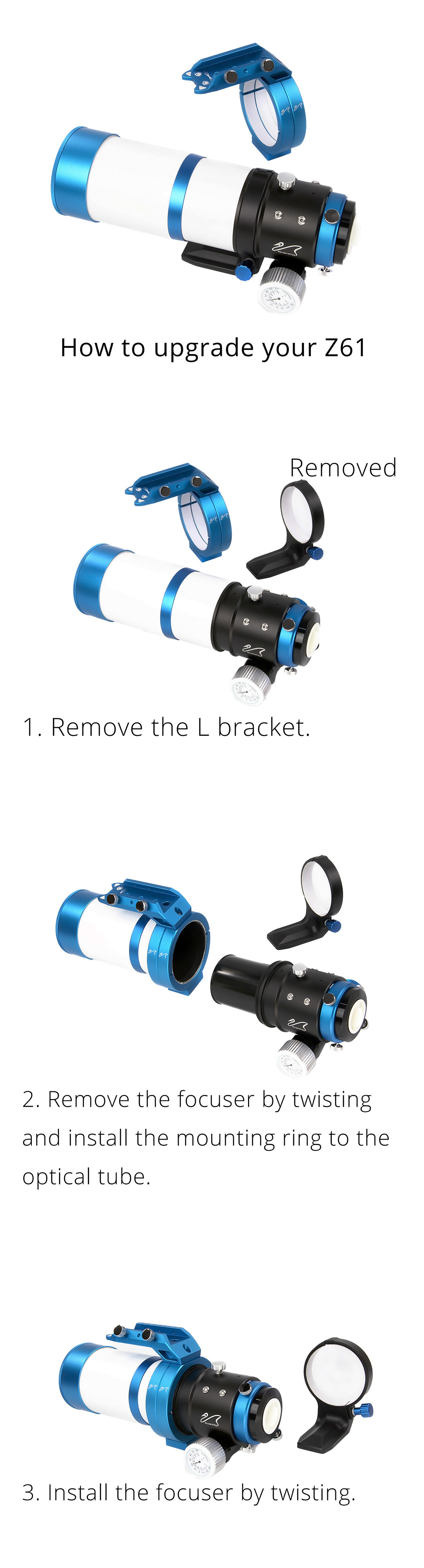 William Optics Original ZenithStar 61 CAT Handle and Mounting Ring