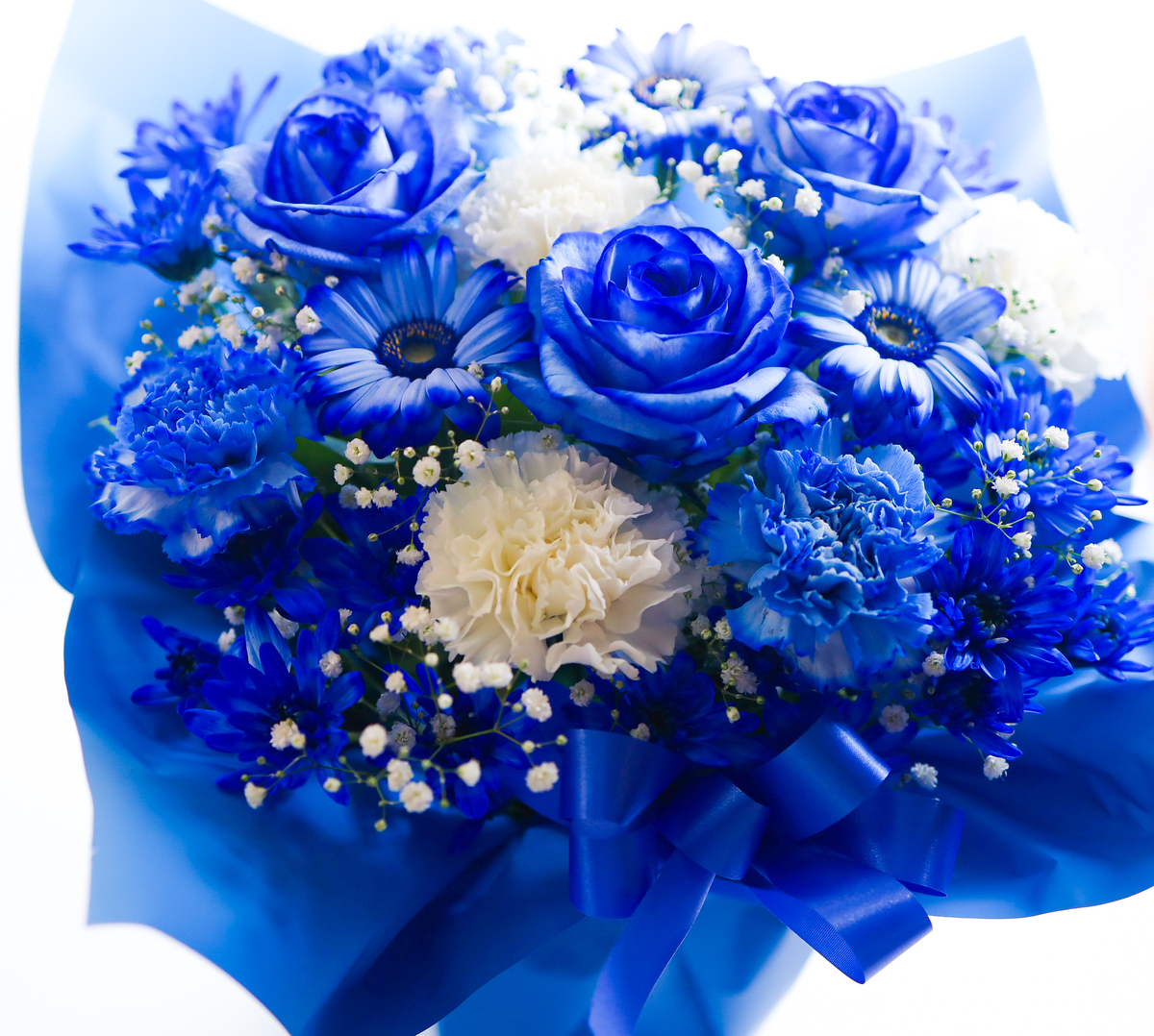 アクアマリンブルー ビジュー フラワーデザイン ブローチ 美品 JULIANA