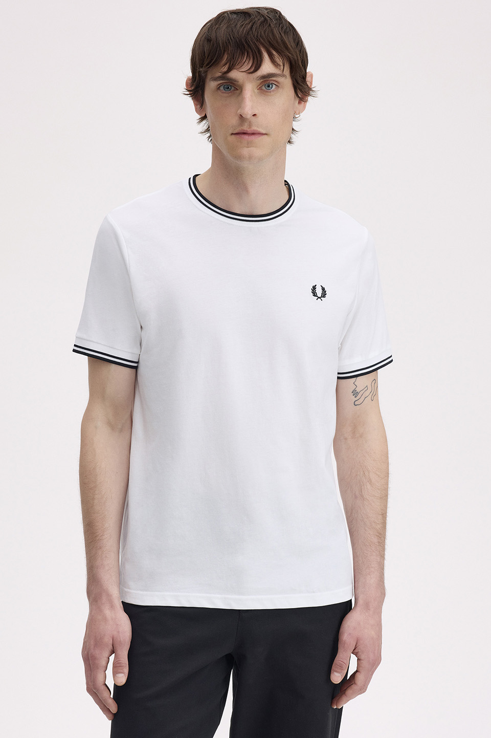 Twin Tipped T-Shirt(S 100：WHITE): | FRED PERRY JAPAN | フレッド