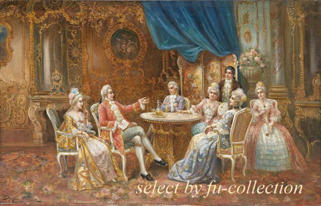 ヨーロッパ絵画直筆作品油絵 fu-collection】 ヨーロッパ名画 貴族と