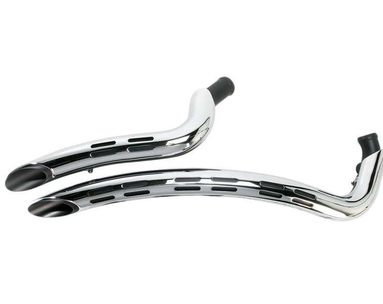 Bassani Xhaust Radial Sweeper Slotted Exhaust - Chrome/Black