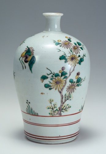 筆立□古九谷焼 透かし物絵筆立 書道道具 唐人 行事 古美術 時代物