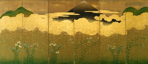 屏風 「 明正天皇 御即位式図 屏風 」 複製画 六曲半双 ネルソン