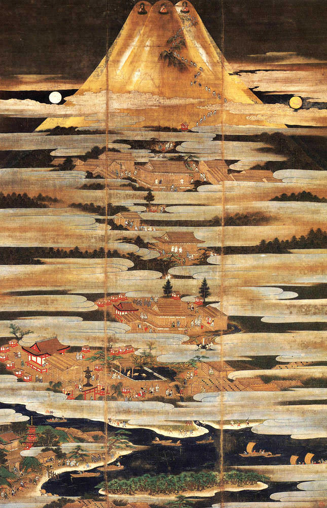 空飛ぶ前衛抽象作家の糸川裕志の富士山曼荼羅の中の油絵、F8