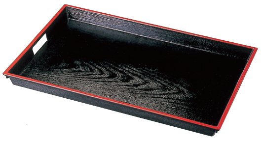 ABS 木目脇取盆 黒天朱SL ノンスリップ加工の通販-フクジネット/業務用漆器