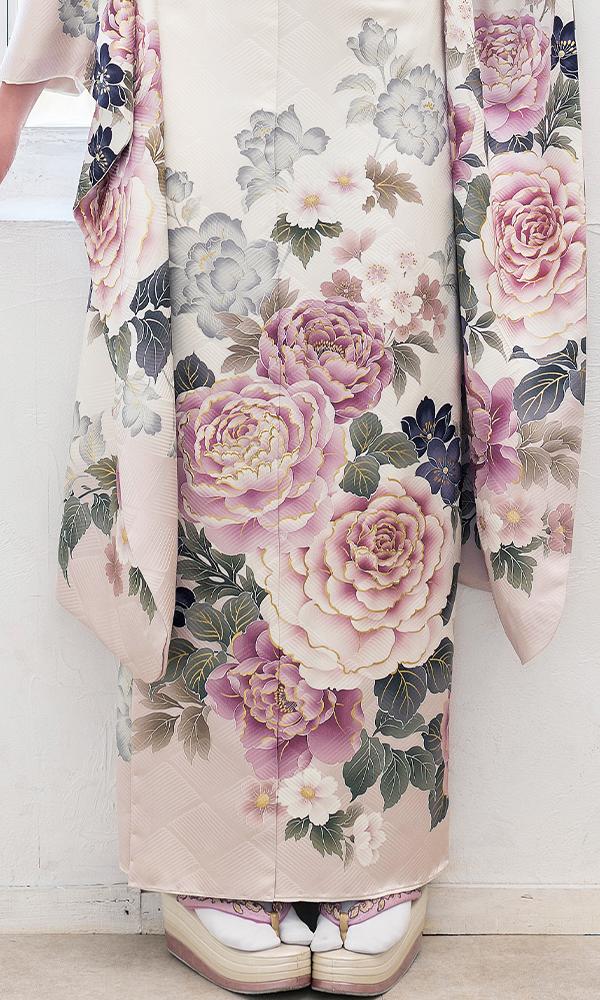 ベビーピンクに紫の牡丹｜振袖大好き 【菊京屋】振袖レンタル 成人式