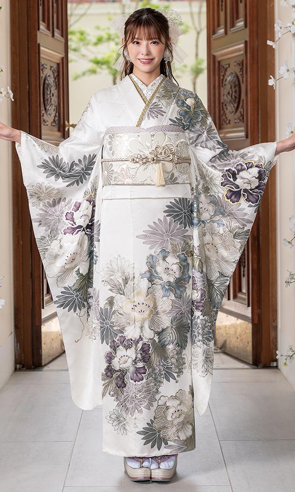 純白に銀彩プリンセス振袖┃ポップ＆スイート【菊京屋】ブランド振袖