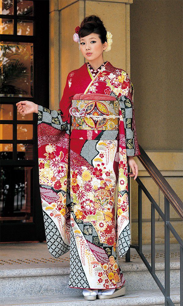 京友禅振袖・赤色・深紅┃伝統古典【菊京屋】