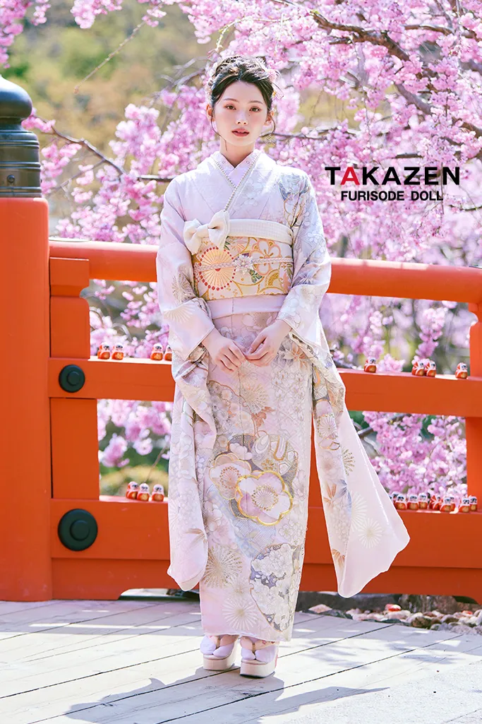 正統派古典 ピンク/淡い色 かわいい振袖 桜柄/打ち出の小槌 はんなり