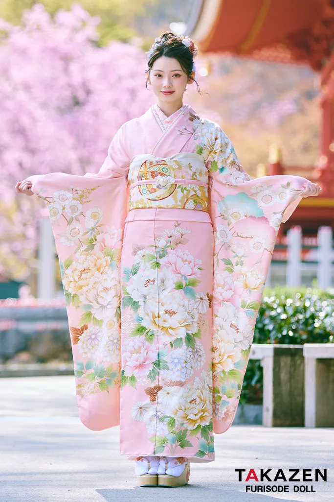 正統派古典 ピンク/淡い色 牡丹柄 はんなり 上品 綺麗系 大柄 かわいい