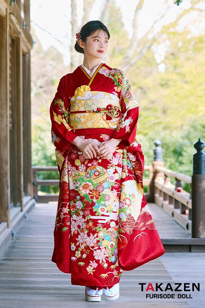 振袖フルセット(7点)・成人式・古典柄・作家物・落款入り・金銀彩加工