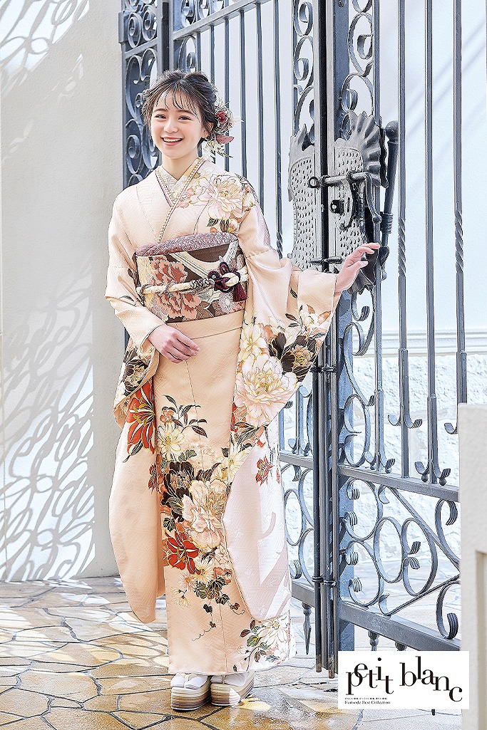 501aj82◎振袖＆袋帯 セミアンティーク 成人式 結婚式 十三参り◎