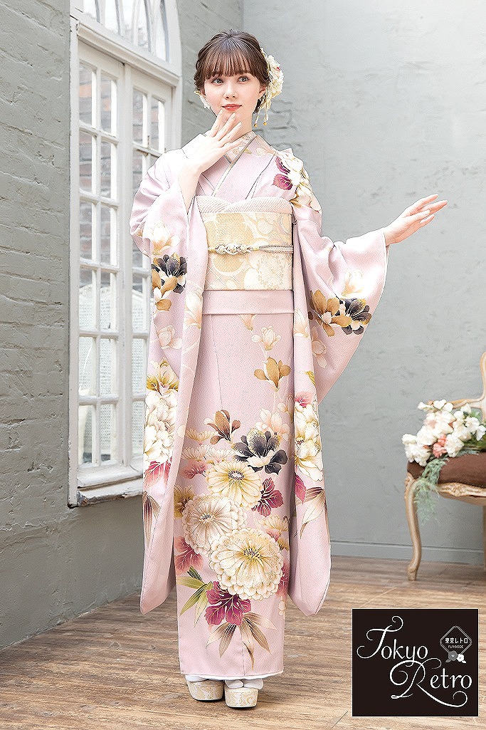 東京レトロ 薄ピンク/ダスティーカラー すっきり柄 シンプル 淡い色