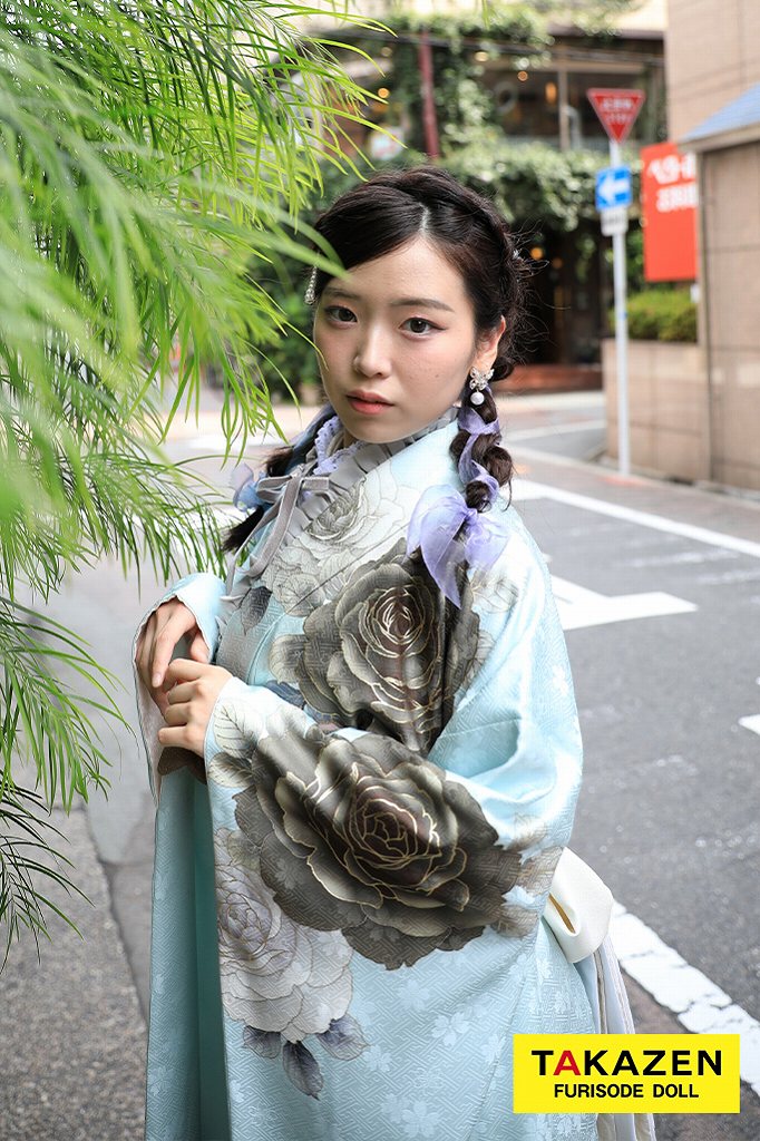 くすみガーリー 水色/ミスティブルー バラ柄/ワンポイント柄/シンプル