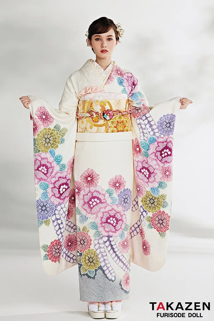 ちくわ様 藤娘きぬたや 本振袖 総絞り 藤娘きぬたや」総絞り振袖