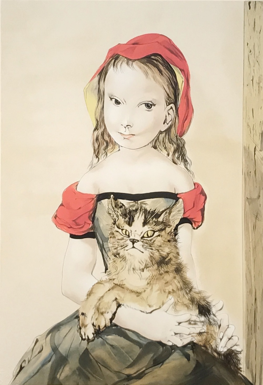 サ*バ様 藤田嗣治 乙女 肉筆・額装・油彩画・洋画・レオナール・フジタ