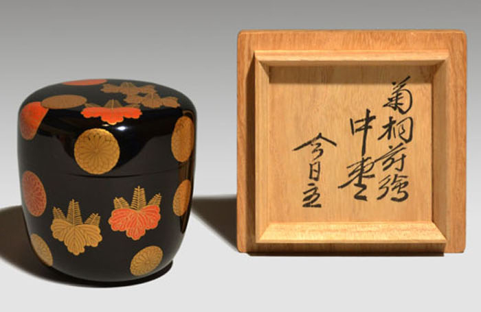 菊桐蒔絵 中棗 近左(作) 淡々斎書付在判 | 古美術ささき