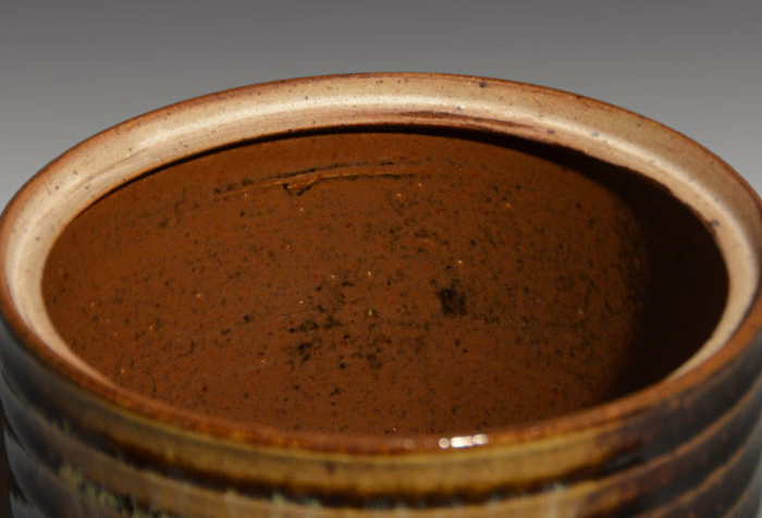 膳所焼 淡海ぜぜ 陽炎園 捻貫水指 共箱 遠州七窯 | 古美術ささき