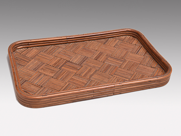 時代 煎茶盆 干菓子盆 市松象嵌文 | 古美術ささき