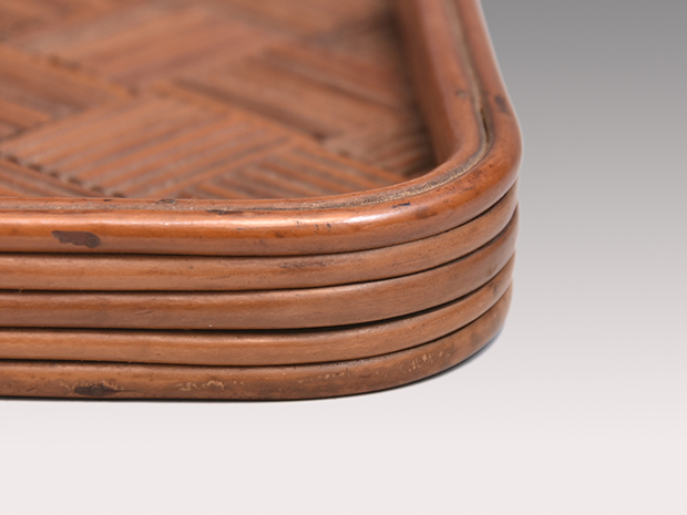 時代 煎茶盆 干菓子盆 市松象嵌文 | 古美術ささき