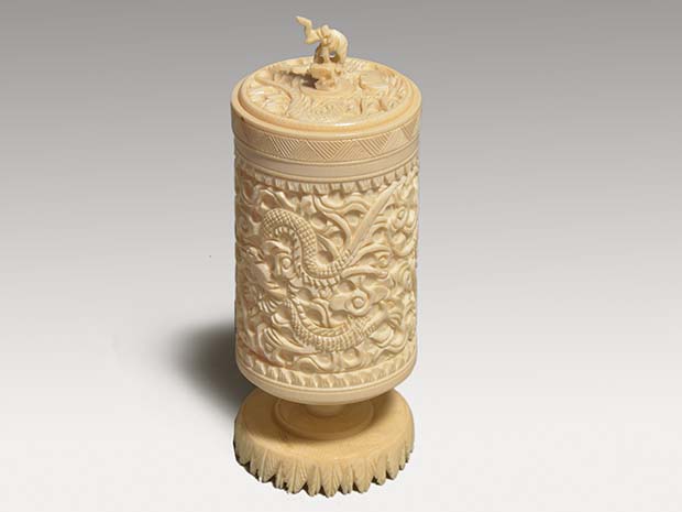 ◇御泓軒◇『清朝時代 和田玉 白玉彫 福禄彫り件』極細