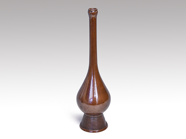 鶴の一声 唐銅花入 十二代 和田美之助(作) 共箱 | 古美術ささき