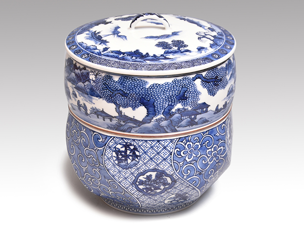 中国名資 景徳鎮 珍品 水指 青白磁 青花 染付 水差