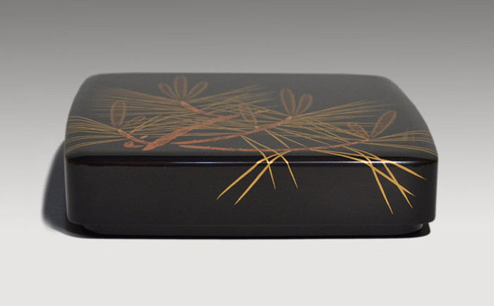 茶道具 硯箱 輪島塗 輪島塗蒔絵 文庫 木箱 輪島塗りの蒔絵の硯箱(木箱