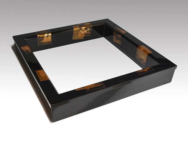 茶道具 炉縁 杉スリ漆炉縁 豊国神社古材 波多野 匠斎 作