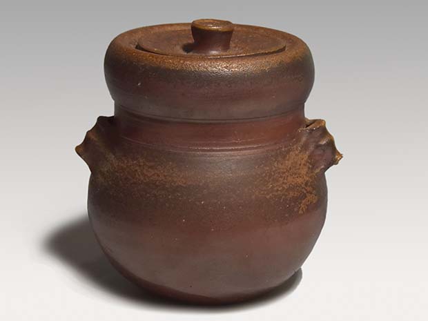 人間国宝 藤原雄 備前焼 花入 mu-247-11.JPG