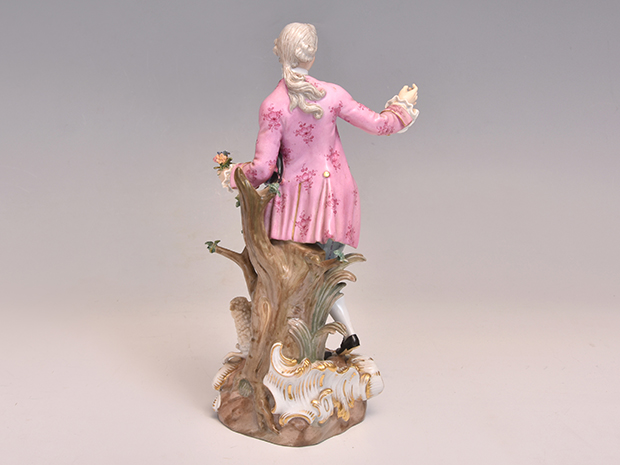 美品古マイセン／アシエ1768年『花摘みの男』大型フィギュリン美品1級