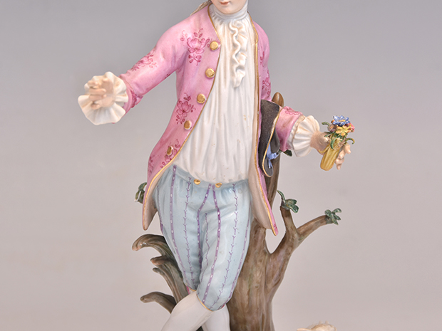 アンティーク マイセン フィギュア 羊飼いの男性 仔羊 ケンドラー原型