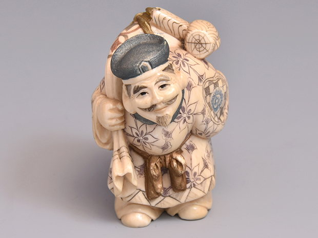 藤岡孝一 木彫 ポルックス 小人 カボチャを抱える小人 北海道作家 彫刻