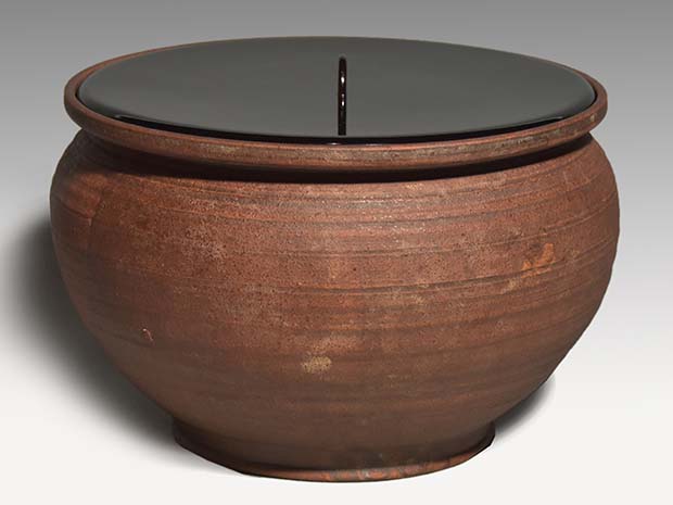 南蛮写水指 三代 三浦竹泉(作) 誂え蓋付 共箱 | 古美術ささき