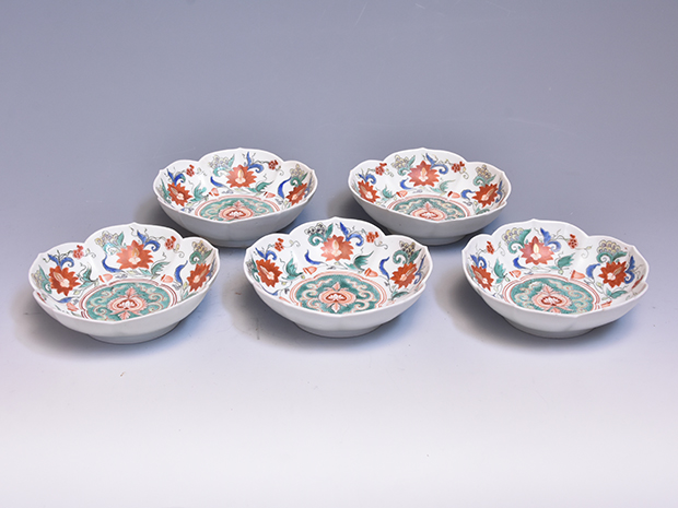 古伊万里 江戸後期 柿右衛門 赤色絵『雉菊桐祥瑞文』そば猪口 ぐい呑